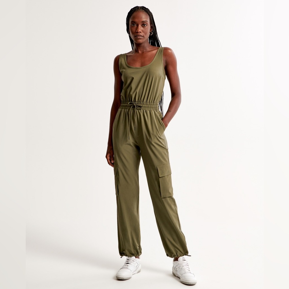 Abercrombie & Fitch Olive Green Utility Jumpsuit